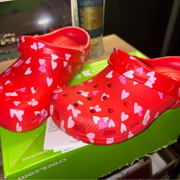 CROCS Kids Red Heart Sandals - Picture 2 of 3